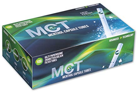 MCT Menthol Capsule Tubes Clickhülsen mit Menthol 1 Box (100 Hülsen)