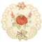Quinnyshop Kürbis und Sonnenblume Stickerei Tischdeckchen 20 cm Rund Polyester, Creme
