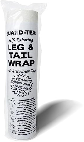 Guard-Tex White Leg & Tail Wrap - 3 x 30 Yards Self Adhesive Waterproof Vet Wrap for Horses, Dogs & Other Animals - Cohesive Vet Tape, Pet Bandage, and Wound Wrap