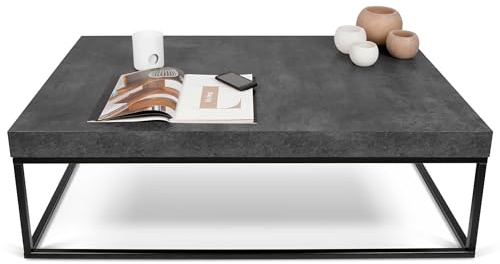 TEMAHOME Petra 120 Kaffeetisch/Kaffeetisch, 120 x 75 x 38 cm, Schwarz