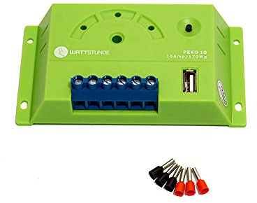 WATTSTUNDE PWM Solar Laderegler PEKO für 12V Anlagen - USB, LED Anzeige und Tiefentladungsschutz (PEKO 10A)