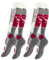 STARK SOUL 2 Paar Damen SKI Funktionssocken, Skisocken mit Spezialpolsterung, Wollweiss/Rot, Gr. 35-38