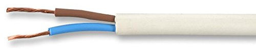 Pro Elec PEL01030 0.75 mm2 2192Y Flat 2-Core mains Cable, 6A, White, 50 m