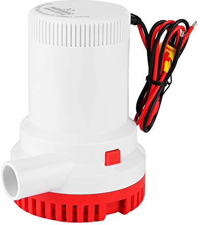 Bomba De Sentina Sumergible 2000GPH para Barcos, Accesorio Marino DC SFBP1-01, Bomba Eléctrica Resistente con Eje de Acero Inoxidable y Filtro de Liberación Rápida para Fácil Mantenimiento