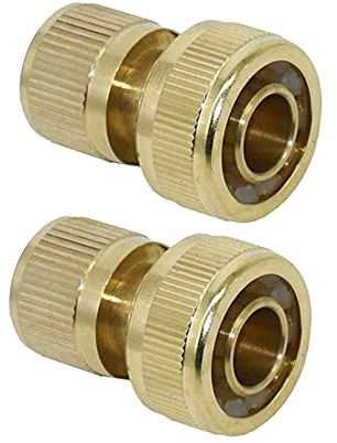 Hydrogarden Messing Schlauchverbinder 19 mm (3/4 Zoll): Adapter für Wasserhähne Schlauchverbinder, für Rohr Verbinden Gartengeräte Schläuche Schlauchkupplung(2PC)