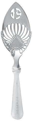 Cuillère d'absinthe, Cuillère à absinthe en acier inoxydable, 1pc Tasse en verre pour Bar à Cocktail en acier inoxydable 304 filtre à boire cuillère en bois d'absinthe(Leaf absinthe spoon)