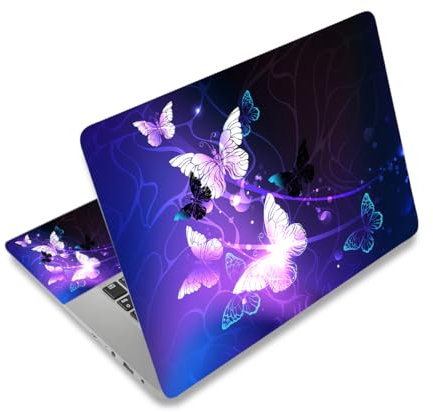 Laptop Haut Aufkleber Aufkleber, 12 13 13,3 14 15 15,4 15,6 Zoll Laptop Vinyl Aufkleber Abdeckung Schutz Notebook PC (2 Handgelenk Pad enthalten), wasserdicht abnehmbar, Kunst Schmetterlinge