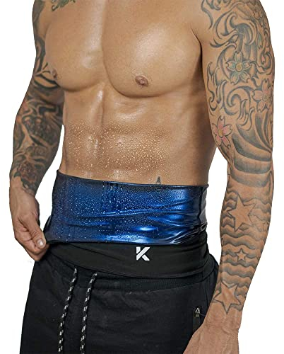 Kewlioo Wärmeisolierender Taillentoner für Herren, Taillentrainer für Herren, bequemer & diskreter Taillentrimmer, Thermo-Saunagürtel, Schwarz, Medium