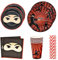 75 Piece Party Tableware Set, Including Plates,Cups,Napkins,and Paper straws,Ninja Disposable Cutlery Set,for Theme Party,picnic,Gift,Birthday Decorations,Weddings (Serves 10)