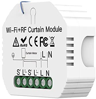 Módulo de persianas enrollables WIFI 2.4G + RF 433 + botón pulsador, módulo de cortina wifi para persianas, persianas eléctricas, app Tuya y Smart Life, compatible con Alexa y Google Home