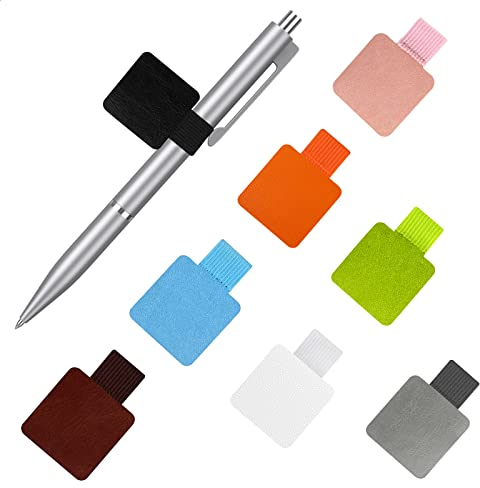 BOZILY 8 Stück Stiftschlaufe Selbstklebend Stiftehalter Kalender Gummiband Pen Loop Notizbuch Stifthalter für Tagebuch, Klemmbrett, Nachrichtentafel, Kühlschrank,Tablette