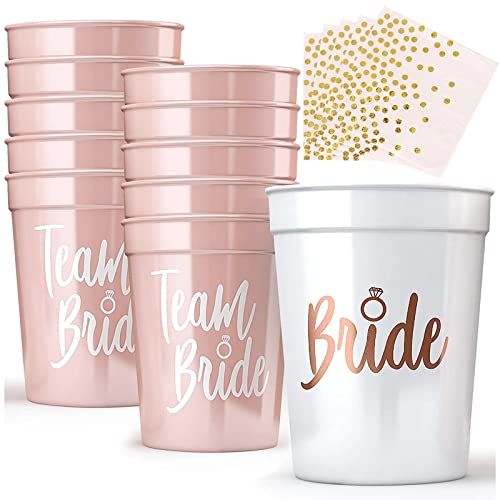 Bachelorette Party Cups 11Braut und Team Braut Tassen, Bride Tribe Cups mit 10 Servietten für Team Braut -Jga Accessoires Frauen Cups