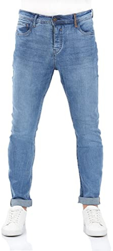 riverso Jeans Herren Stretch Tapered Fit RIVToni Jeanshose Hose Denim, Farbe:Middle Blue Denim (M236), Größe:34W / 32L