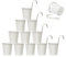 12 Pack Railing Planter for Outdoor Plants - 4 Inch Small Balcony Hanging Flower Pots with Detachable Hooks and Drain Holes Metal Oval Bucket Rail Box Fence Planters for Home Garden Decor, Cream White