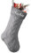 Weihnachtsstrumpf Personalisiert Name 46cm große gestrickte Christmas Stockings Nikolausstrumpf hängende Familie Weihnachtsstrümpfe für Party Weihnachten Deko, Silber Grau