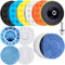 SIQUK 13-teiliges Polierpads-Set, 100 mm, Auto-Polierpads, Schaumstoff-Polierpads, Wachspuffer, Polierer-Aufsatz für Bohrer, 10,2 cm