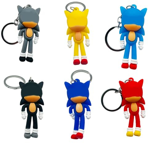 Cartoon Schlüsselanhänger，6 Stück 3D Schlüsselbund ，Mitgebsel Kindergeburtstag Geschenk für Kinder Mädchen Jungen