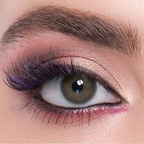 LA' BELLA farbige Kontaktlinsen PIXIE GREEN (Dioptrien -0.00) – MILANO SERIE, stark deckende Monatslinsen für 3 Monate, Intensiv Grün-Braune Farblinsen, perfekt für dunkle Augen