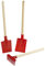 FÜNDIG 3er Set Kleinkinder-Geräte-Set in rot - Stiel 30cm - bestehend aus Spaten, Schaufel, Rechen - Kinderspaten - Kinderschaufel - Kinderrechen