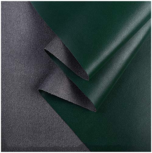 SAVAAL Leder Stoff Dunkelgrün Mikrofaser-Ledergewebe，0.6mm Dick PU Kunstleder，Kunstleder Stoff Polster Handwerk DIY Nähen Sofa Handtasche Auto Futter Autositz（140cm*100cm）(Size:4M)