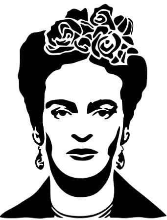 LaserCad Schablone Celebrity Portrait (FK10, frida kahlo face motif, DIN A4) Graffiti Stencil für Airbrush, Wand Kunst und Malen
