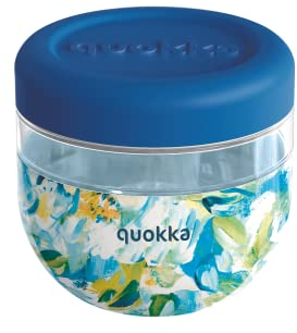 Quokka RECIPIENTE COMIDA MS CON FUNDA DE SILICONA BUBBLE BLUE PEONIES 770 ML