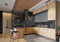 Muebles de Cocina con Isla y Torre 660 cms Color Roble y Gris ref-63