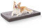 KSIIA Orthopädisches Hundebett für Kleine Hunde, Waschbar Hundekissen Flauschig Hundematte Hundematratze mit Abnehmbarer Deckel in Dunkelgrau 60x45x7cm