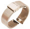 XIAOFEIGUN Milanaise-Uhrenarmbänder, volle Größe, 12–24 mm, Ersatz-Edelstahl-Metallgeflechtband, verstellbares Edelstahl-Armband für Damen und Herren (Color : Roségold, Size : 24mm)