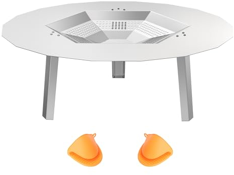 BBQ PLUS One-Piece 19.5 Heat Deflector Replacement for Bonfire 19.5 Stove Fire Pit,Stainless Steel Heat Diffuser Accessories with 3 Support Leg for Most 19.5inches Outdoor/Indoor Backyard Fire Pit