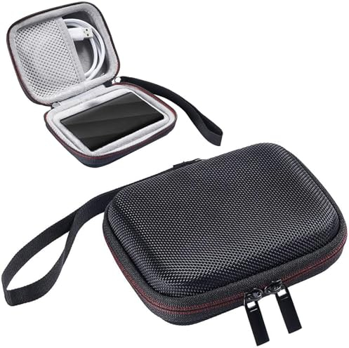 Buziba Festplatten-Tragetasche für Samsung T9, tragbare externe SSD-Hartschale, EVA-Hülle, schützende Aufbewahrung, Reisetasche, Tasche (schwarz)