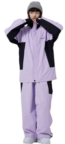 ALSOGO Damen Skijacke & Skihose Set Skianzug 2 teilig Wasserdicht Winddicht Winter Schnee Skifahren Sätze Wandern Klettern Isoliertes Snowboarden Jacke