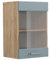 Vicco Küchenglasschrank R-Line, Glashängeschrank, Blau-Grau/Goldkraft Eiche, 40 cm