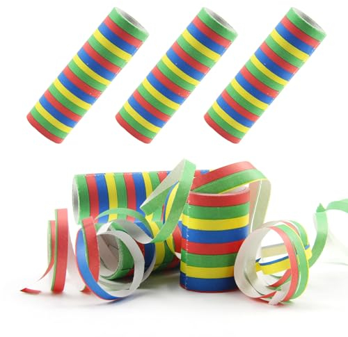 Xmart 16 tomes Serpentins en Papier Serpentin Anniversaire Serpentin Multicolore 18 Sections par Rouleau 4 Mètres Serpentins Fête Convient pour la Décoration de Carnaval de Fête D'anniversaire