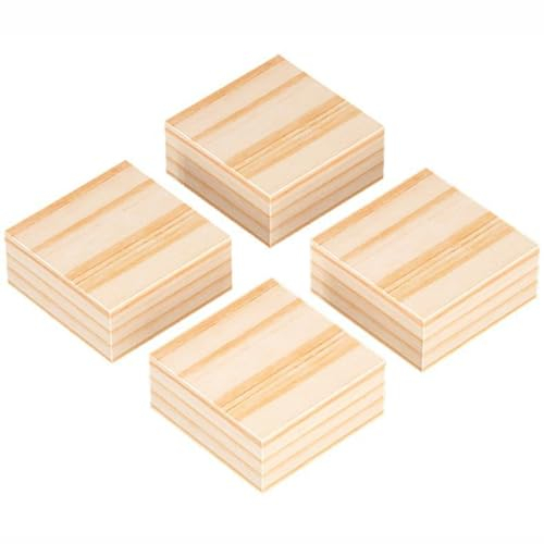 Rehausseurs de Meubles en bois Massif 4 Élévateurs de Table Rehausseurs de Canapé en Bois Pieds de Lit Soulève Meubles avec Coussinet Antidérapant, Hauteur de Levage 1-5cm (5 × 5 × 2cm)
