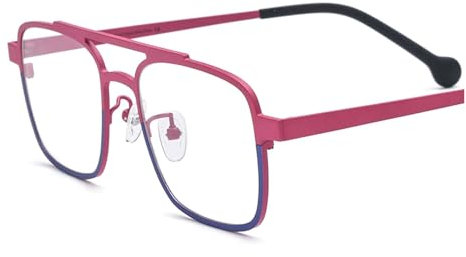 EYPKPL Quadratische Brillengestelle Brillengestelle aus reinem Titan, farbige optische Brillengestelle, leichte Brillen, perfekte Passform