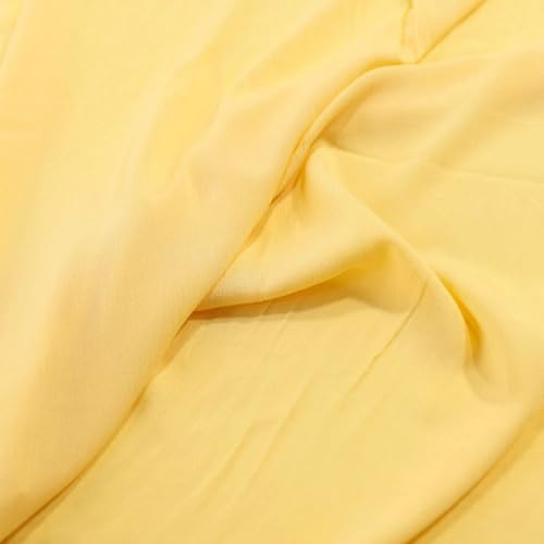TOLKO Musselin Stoff Meterware | weicher Baumwollstoff für Kleid Bluse Baby Tuch Decke Tagesdecke Bettwäsche | uni Baumwollstoffe Dekostoff Stoffe zum Nähen Meterware (Gelb)