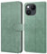 Leacckl Handyhülle für iPhone 13 / iPhone 14 Hülle, Premium PU Leder Brieftasche Stoßfeste [Kartenfächern] Schutzhülle Klapphülle Flip Case, Grün