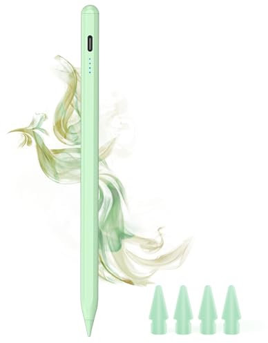Stylus Pen for iPad 9th&10th - Type-c Charging Pencil for ipad Palm Rejection Active Pen Compatible with (2018-2025) Apple iPad 6/7/8/9/10/11(A16), Air 3/4/5/M2/M3, Mini 5/6, Pro 11/12.9/M4 (Green)
