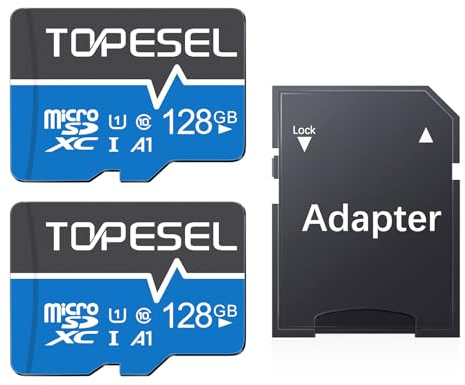 TOPESEL 128GB Micro SD Card 2 Pack Memory Cards UHS-I TF Card Class 10 for Camera/Phone/Galaxy/Drone/Dash Cam/GOPRO/Tablet/PC/Computer (2 Pack U1 128GB)