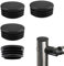 4PCS Black Plastic 45mm Round Handrail End Plugs - Ribbed Inserts for Table Chair Furniture Legs & Bench Feet