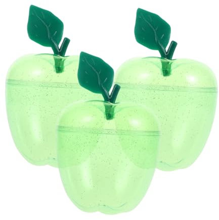 LABRIMP 3st Weihnachtsapfel-geschenkbox Bonbonglas Aus Plastik Bonbonhalter Aus Kunststoff Plastikdosen Plastikdose Für Die Küche Plastikversiegeltes Glas Plastikbehälter Light Green P.s