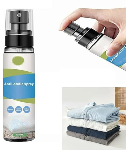 Antistatik Spray, Statik Schutzspray, Antistatikspray Für Kleidung, Anti Static Spray, Tragbare Verhindert Statik Spray, Reduzieren Sie Statische Elektrizität Auf Kleidung, Textilien und Möbeln,100ML