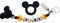 Attache tétine sucette personnalisée/prénom/bébé naissance cadeau, modèle Mickey silicone (Attache + Porte Clés)