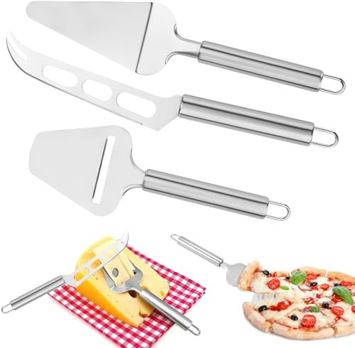 Käsehobel, Käseschneider Sets 3 Stück, Käsemesser Käsehobel Tortenheber Set Edelstahl, Butterschneider, Käsemesser Set Perfekt für Schneiden von Weichkäse und Schnittkäse, Spülmaschinenfest