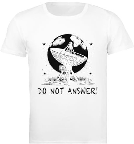 TAMBOOTEE Do Not Answer 3 Body Problem T-Shirt Blanc pour Hommes, Chemise Simple en Coton