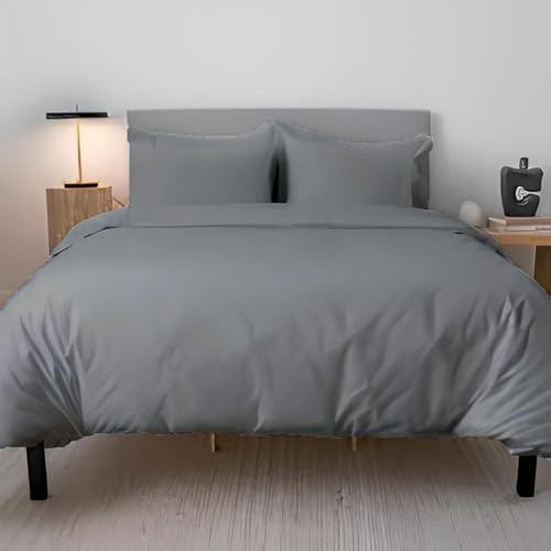EverSoft Bedding 4pcs 100% Egyptian Cotton Double Size Duvet Cover with Fitted Sheet & 2x Matching Pillowcase Luxury 400 Thread Count Double Bed Duvet Cover Set