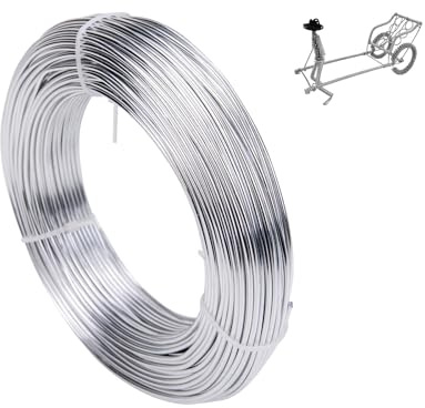 2 mm x 20 m hantverkstråd, aluminiumtråd, smycketråd, tråd för pyssel, aluminiumtråd, aluminium hantverkstråd, bindtråd modelltråd för dekorationsdelar, DIY-skulpturer, kransgörande & bonsai-träd