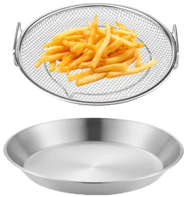Rejilla para escurrir aceite, bandeja para filtro de aceite, de acero inoxidable con bandeja, filtro de goteo de aceite para freír alimentos a la parrilla, accesorios para freidora para cocinar