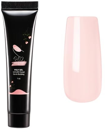 SEQ Poly Extension Gel Kit – 1 Neutral SUMMER BLUSH Color with Base & Top Coat, Easy & Quick Poly Gel for Durable Nail Extensions, Includes Trendy Art Gift Bag